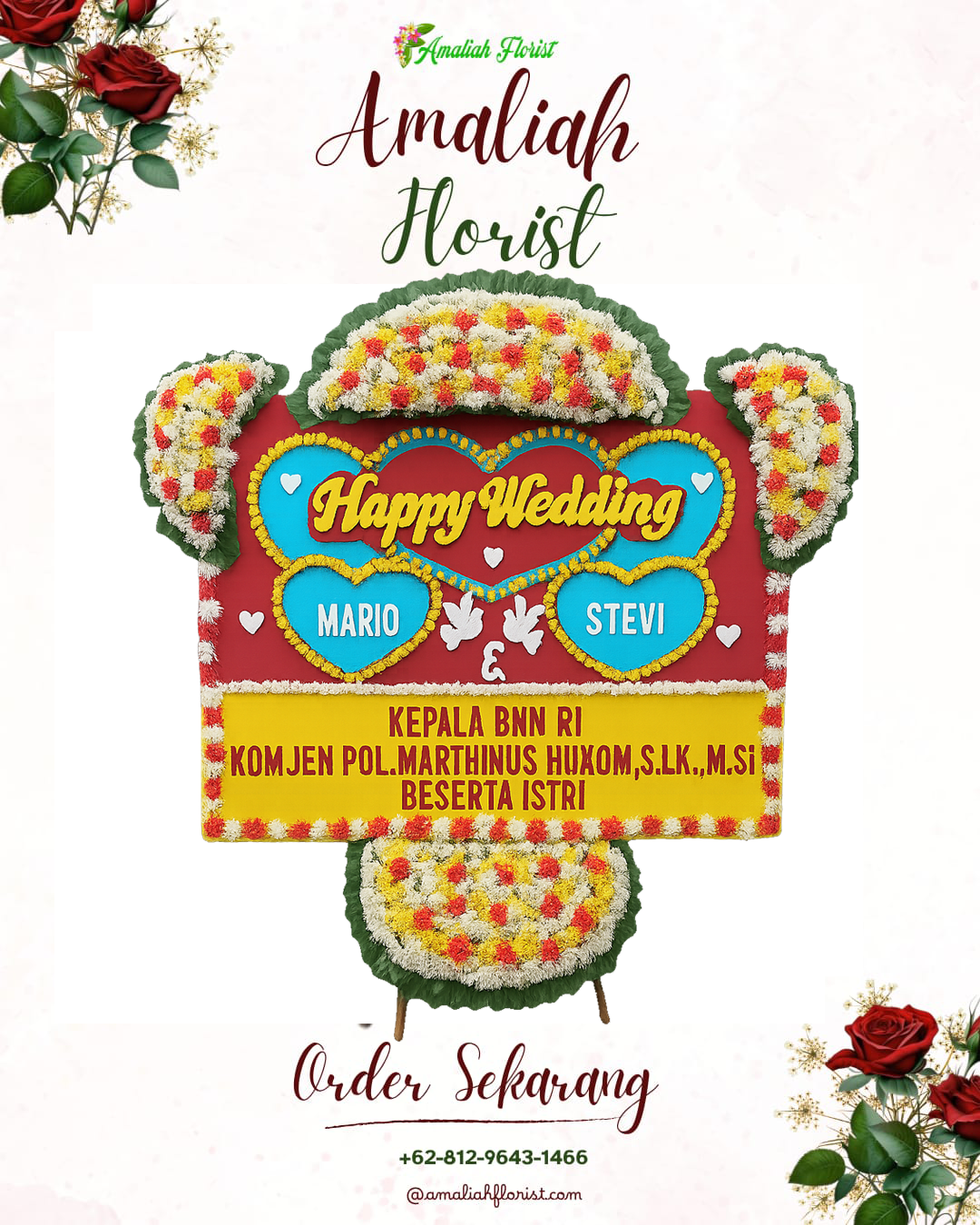 Papan Bunga Pernikahan Binakal